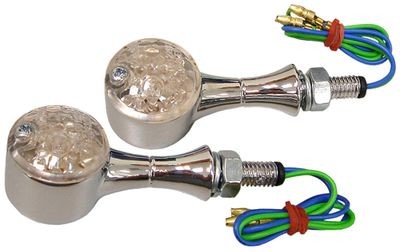 knipperlicht-set chroom rond (2-stuks)